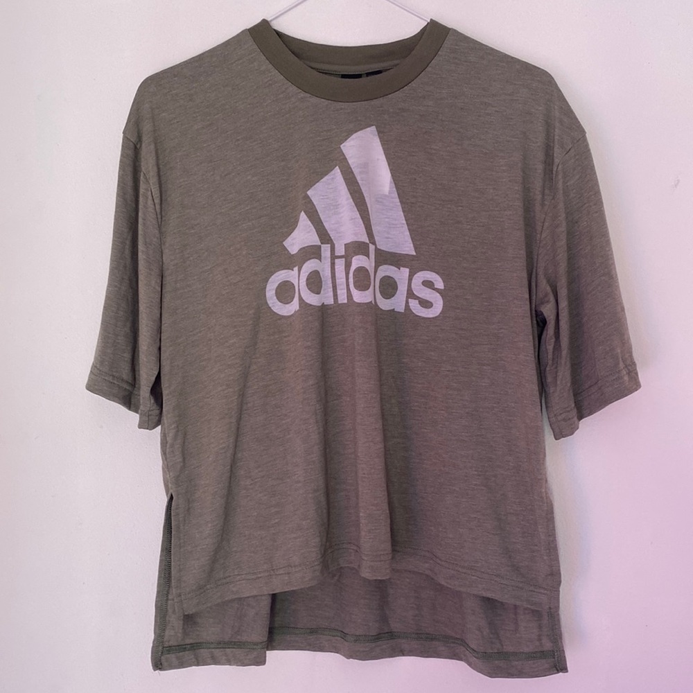 Adidas W MH BOS TEE T-Shirts Multi Sport Legacy Green/White Women Size Medium